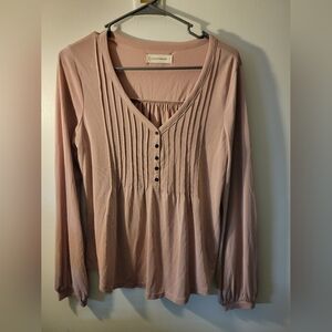 Lucky Brand Women's Pink Long Sleeve Top